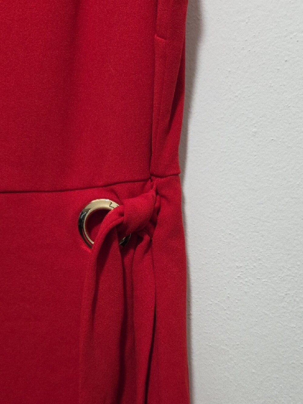 Tahari ASL Red Sleeveless Mini Dress with Side Ring Tie - Picture 6 of 8